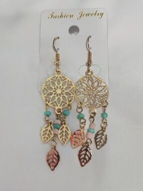 Fashion Jewelry Gold Filigree Dream CatcherEarrings For That Western Bohi Vibe